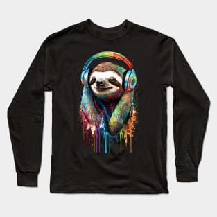 Sloth Painting in Colors Long Sleeve T-Shirt